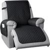 IMYOGI Waterproof Recliner Slipcover Quilted Soft Recliner Chair Cover Non Slip Reclining Couch Cover Washable Recliner Sofa Cover for Kids and Pets (Color : Black) view 1