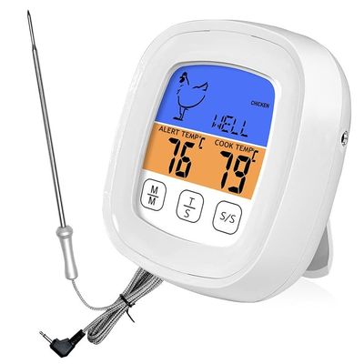 XARONF Food & Meat Thermometer, Leave in Digital Oven Thermometer for Cooking in The Kitchen, Grill Thermometer for Oven Food Cooking BBQ (Color : White)