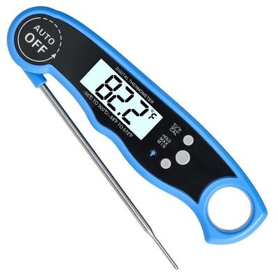 XARONF Digital Meat Thermometer Instant Read Out - Backlight Folding Kitchen Food Thermometer for BBQ Grilling Smoker Baking (Color : Blue)