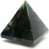 55mm 155g Rich Green Moss Agate Pyramid Polished Natural Chalcedony w/Dendrites Gemstone Crystal Mineral Specimen - India + One Clear Quartz Pebble view 2