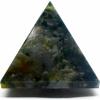 55mm 155g Rich Green Moss Agate Pyramid Polished Natural Chalcedony w/Dendrites Gemstone Crystal Mineral Specimen - India + One Clear Quartz Pebble view 3