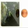 55mm 155g Rich Green Moss Agate Pyramid Polished Natural Chalcedony w/Dendrites Gemstone Crystal Mineral Specimen - India + One Clear Quartz Pebble view 4