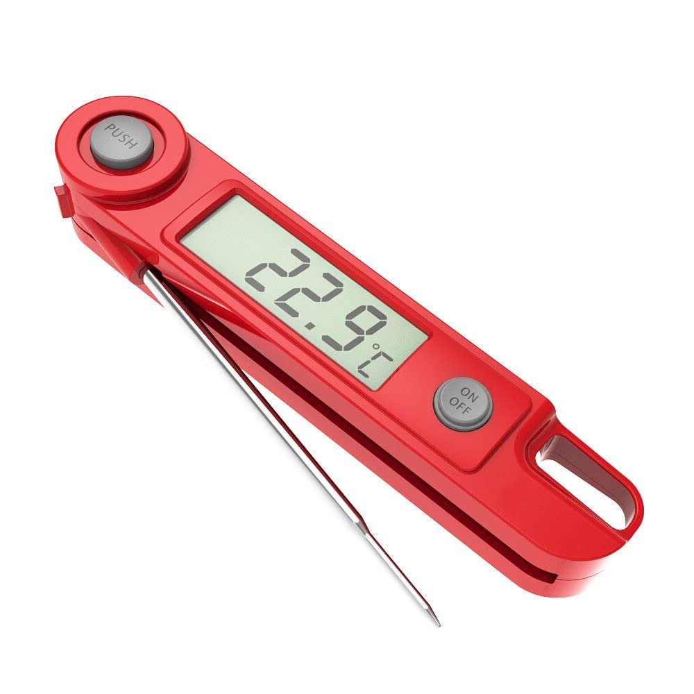 XARONF Meat Thermometer, Digital Instant Read Waterproof Food Thermometer with Probe for Kitchen Cooking Outdoor Grill BBQ Steak, Red
