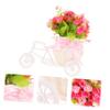 Veemoon Rattan Garden Decor Basket Desktop Bike Simulated Tabletop Mini Bicycle Decoration Plant Pink Ornament Planter Stand Home Tricycle for Wedding Artificial view 3