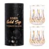 EdensDECOR Whiskey Glasses Gift Set of 2 Gold Luxury Old Fashioned Glasses Bourbon & Scotch Barware for Men Women. Lead-Free Crystal in Elegant Gift Box for Dad, Husband Boss view 1