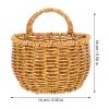 2Pcs Hand Woven Storage Basket, Small Imitation Rattan Hanging Basket for Kitchen, Bathroom, Wall Decor, Sundries Organizer, 11.02 X 5.51 X 5.51 Inch view 2