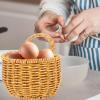 2Pcs Hand Woven Storage Basket, Small Imitation Rattan Hanging Basket for Kitchen, Bathroom, Wall Decor, Sundries Organizer, 11.02 X 5.51 X 5.51 Inch view 3