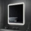 Bathroom Mirror Square Big Led Vanity Makeup Dimmable Anti-Fog 32 * 32" Silver Modern Contemporary Fog Free view 1