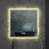 Bathroom Mirror Square Big Led Vanity Makeup Dimmable Anti-Fog 32 * 32" Silver Modern Contemporary Fog Free view 3