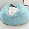 AAGAZA Bean Bag Chair Cover, Home Sponge Bed Bean Bag Chair Cover Slipcover Double Bedroom Balcony Large Couch Soft Fluffy Cover Only Cover No Fillings, Grey/53 (Color : Sky Blue, Size : Large) view 1