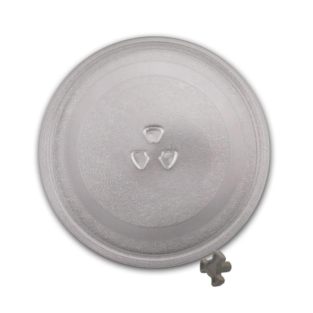 WORDFUN Round Rotating Ring Dish Tray with 3 Knobs, Microwave Plate Replacement with Accessories Y-Bottom Generally, Circular Glass Turn Table Top Kit, Dishwasher Safe (Size : Diameter 31.5cm)