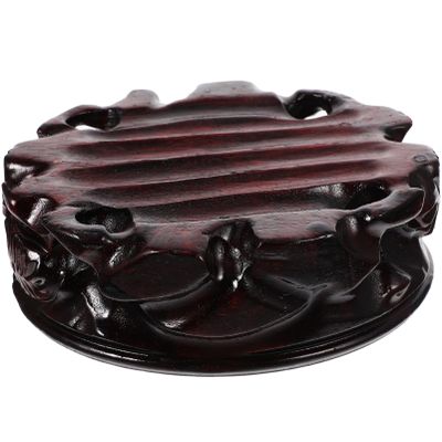 LIFKOME Wooden Crystal Display Base Round Potted Plant Stand Thickened Wood Holder for Indoor Plants Sturdy Craftsmanship for Home Retail and Floral Decor