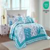 HZ & HY Coastal Oversized King Bedspread, Lightweight Beach Bedding Nautical Quilt, Real Stitching, Reversible, 6 Piece, 100% Microfiber, King/Cal King, Seahorse view 4