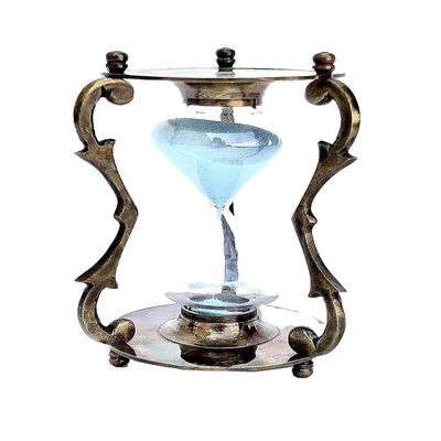 Antique Nautical Sand Timer Clock with Sparkling Blue Sand Brass Vintage Antique Style Nautical Collectors Gift Decorative Souvenir Unique Creative Gifts for Home Office Study Desk by Nexus Centre