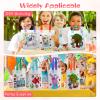 BBTO 100 Pcs Coloring Goodie Bags Cute Cartoon Reusable Party Favor Paint Non Woven Goodie Bags for Kids Birthday Party Art DIY Crafts Supplies, 20 Styles view 3