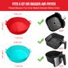2 Pack Air Fryer Silicone Liners for 5 QT or Bigger,Silicone Air Fryer Liners Inserts,Replacement of Flammable Parchment Paper,Reusable Baking Tray Oven Accessories,Red+Blue(Top8.66in, Bottom7.48in) view 2