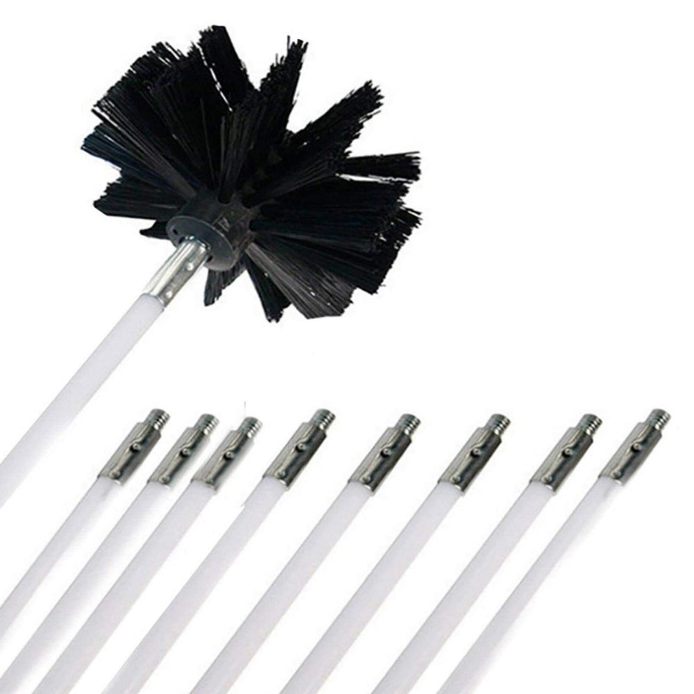 chimney sweep kit Dryer Duct Cleaning Kit Indoor Easy Assemble Lint Remover Fireplace Chimney Sweep Brushes Multipurpose Dryer Vent Cleaning Brush With 9/15/18 Flexible Rods And Brush Head ( Color : 9