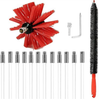 chimney sweep kit 9/12 Flexible Rods Fireplace Chimney Brushes,Dryer Vent Cleaning Kit, Flexible Lint Brush With Drill Attachment For Faster Cleaning, Range Hoods Tubes Cleaning Tool Kits ( Color : 12