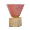 200ml Coarse Pottery Coffee Mug with Base, Retro Novelty Funnel Ceramic Coffee Cup Triangular Cone Shape Porcelain Mug, Coffee Cup for Latte Yogurt view 1