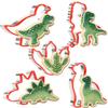 Dinosaur Cookie Cutters, 5-Piece Stainless Steel PVC Edge Set view 1