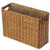 Happyyami Hand-Woven Magazine Basket Magazine Wicker Basket Rattan Magazine Holder Desk Storage Baskets with Handle for Bathroom Office view 1