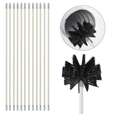 chimney sweep kit Chimney Cleaning Brush Kit, Duct Vent Cleaning Set With 9 /12 / 15 /18 Pcs Bendable Connectable Flexible Rods And 1Pcs Replaceable Brush Head, Drainage Pipeline Flue Cleaning Tool, E