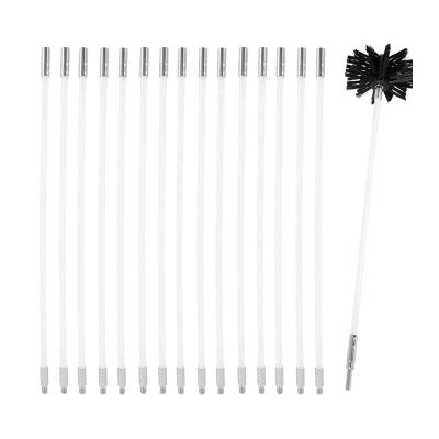 chimney sweep kit Chimney Cleaning Brush Kit, Duct Vent Cleaning Set With 9 /12 / 15 /18 Pcs Bendable Connectable Flexible Rods And 1Pcs Replaceable Brush Head, Drainage Pipeline Flue Cleaning Tool, E