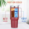 HASLE OUTFITTERS 40 oz Stainless Steel Tumbler with Handle, Vacuum Insulated Tumblers Bulk, Reusable Double Wall Travel Coffee Mug, Durable Powder Coated Water Bottles(Wine Red, 4) view 2