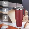 HASLE OUTFITTERS 40 oz Stainless Steel Tumbler with Handle, Vacuum Insulated Tumblers Bulk, Reusable Double Wall Travel Coffee Mug, Durable Powder Coated Water Bottles(Wine Red, 4) view 4