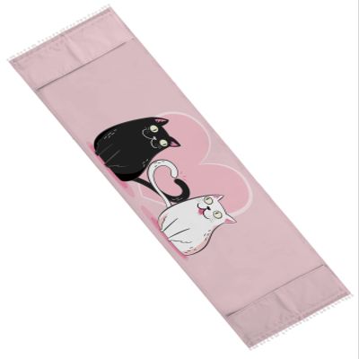 Coffee Table Cloth Dustproof Cover with Pockets Cute Animals Tablecloth Bedside Table Micro-wave Oven Protector Lover Cat Fall in Love Tablecover Top Machine Dustcover 28x67in