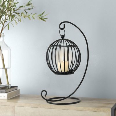Adeco Decorative Table Candle Lanterns, Outdoor Hanging Lanterns Rustic Home Decor for Garden, Patio