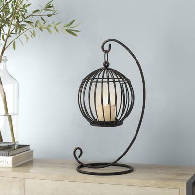Adeco Decorative Table Candle Lanterns, Outdoor Hanging Lanterns Rustic Home Decor for Garden, Patio