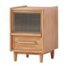 DITUDO Nightstands Bedside Table Small Cabinet Wood Storage Wooden Legs Rattan Table with Pre-Wired Storage Space Bedside Table Suitable for Bedroom, Living Room, Dormitory view 1