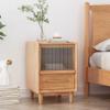 DITUDO Nightstands Bedside Table Small Cabinet Wood Storage Wooden Legs Rattan Table with Pre-Wired Storage Space Bedside Table Suitable for Bedroom, Living Room, Dormitory view 2
