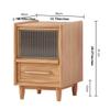 DITUDO Nightstands Bedside Table Small Cabinet Wood Storage Wooden Legs Rattan Table with Pre-Wired Storage Space Bedside Table Suitable for Bedroom, Living Room, Dormitory view 3