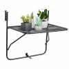 Tidyard Folding Hanging Balcony Side Table Steel Serving Coffee Table Black 23.6 x 15.7 x 25.6 Inches (W x D x H) view 1