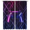 Abstract Modern Gamer Games Rod Pocket Blackout Curtains - Gamepad Gaming Boys Gamer Room Decor Window Drapes Set Energy Saving Thermal Insulated Drapes for Living Room 2 Panels 54L x 21W view 1