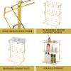 Bathroom Organizer Countertop Perfume Organizer Makeup Organizer Cosmetics Storage Display Rack Vanity Tray Dresser Stainless Steel Gold Shelf White Marble Ceramic Tray view 4