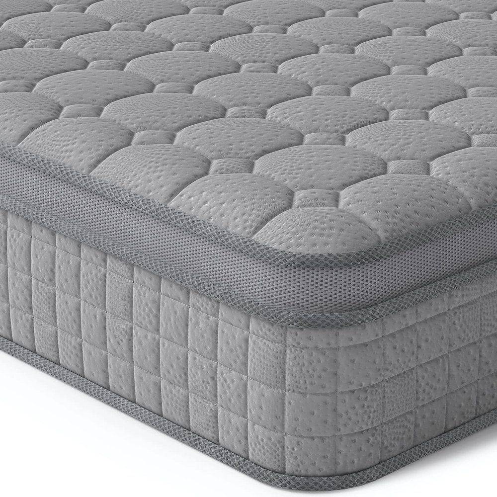 Vesgantti Full Mattress 10 Inch Innerspring Multilayer Hybrid Full Mattresses - Ergonomic Design with Memory Foam and Pocket Spring Mattress Full Size, Medium Firm Feel, Grey