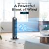 Dreo Smart Tower Fan for Bedroom, 90 Oscillating 40" Standing Fan, 26ft/s High-Speed 5 Speeds 4 Modes, Quiet Room Floor Fans, Touch/Remote/APP & Voice Control, Work with Alexa, 12H Timer, Silver view 2