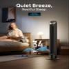 Dreo Smart Tower Fan for Bedroom, 90 Oscillating 40" Standing Fan, 26ft/s High-Speed 5 Speeds 4 Modes, Quiet Room Floor Fans, Touch/Remote/APP & Voice Control, Work with Alexa, 12H Timer, Silver view 3
