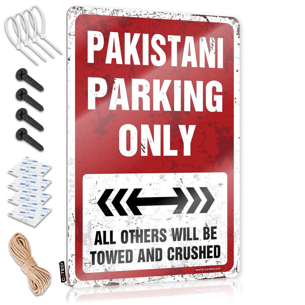 Tin Decor Pakistani Parking Only Tin Sign Metal Signs Decor Emo Room Decor ( Size : 20X30CM )