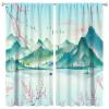 Peach Blossom Cherry Blossom Blackout Window CurtainPeach Blossoming Mountains and Forests Landscap Thermal Insulated Curtains for Living Room Bedroom Or Office Curtains Window Drapes 2 Panels 63x63 view 1