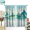 Peach Blossom Cherry Blossom Blackout Window CurtainPeach Blossoming Mountains and Forests Landscap Thermal Insulated Curtains for Living Room Bedroom Or Office Curtains Window Drapes 2 Panels 63x63 view 3