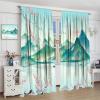 Peach Blossom Cherry Blossom Blackout Window CurtainPeach Blossoming Mountains and Forests Landscap Thermal Insulated Curtains for Living Room Bedroom Or Office Curtains Window Drapes 2 Panels 63x63 view 4
