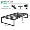 Lutown-Teen 14 Inch Twin XL Bed Frames Heavy Duty Sturdy Metal Platform Bed Frame No Box Spring Needed, Noise Free, Easy Assembly, Black view 2