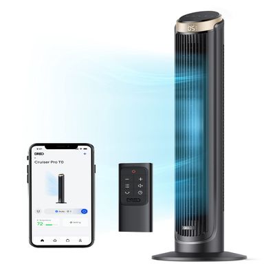 Dreo 40'' WiFi Tower Fan, 26ft/s High-Speed Cooling, Quiet Floor Fan with Remote, 90 Oscillating Fan, 4 Modes, 12H Timer, Touch Control, Standing Cooling Fan for Bedroom, Home, Office Room, Gold