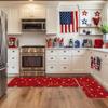Artoid Mode Red Stars 4th of July Kitchen Mats Set of 2, Home Decor Patriotic Liberty Low-Profile Kitchen Rugs for Floor - 17x29 and 17x47 Inch view 2