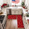 Artoid Mode Red Stars 4th of July Kitchen Mats Set of 2, Home Decor Patriotic Liberty Low-Profile Kitchen Rugs for Floor - 17x29 and 17x47 Inch view 3
