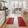 Artoid Mode Red Stars 4th of July Kitchen Mats Set of 2, Home Decor Patriotic Liberty Low-Profile Kitchen Rugs for Floor - 17x29 and 17x47 Inch view 4